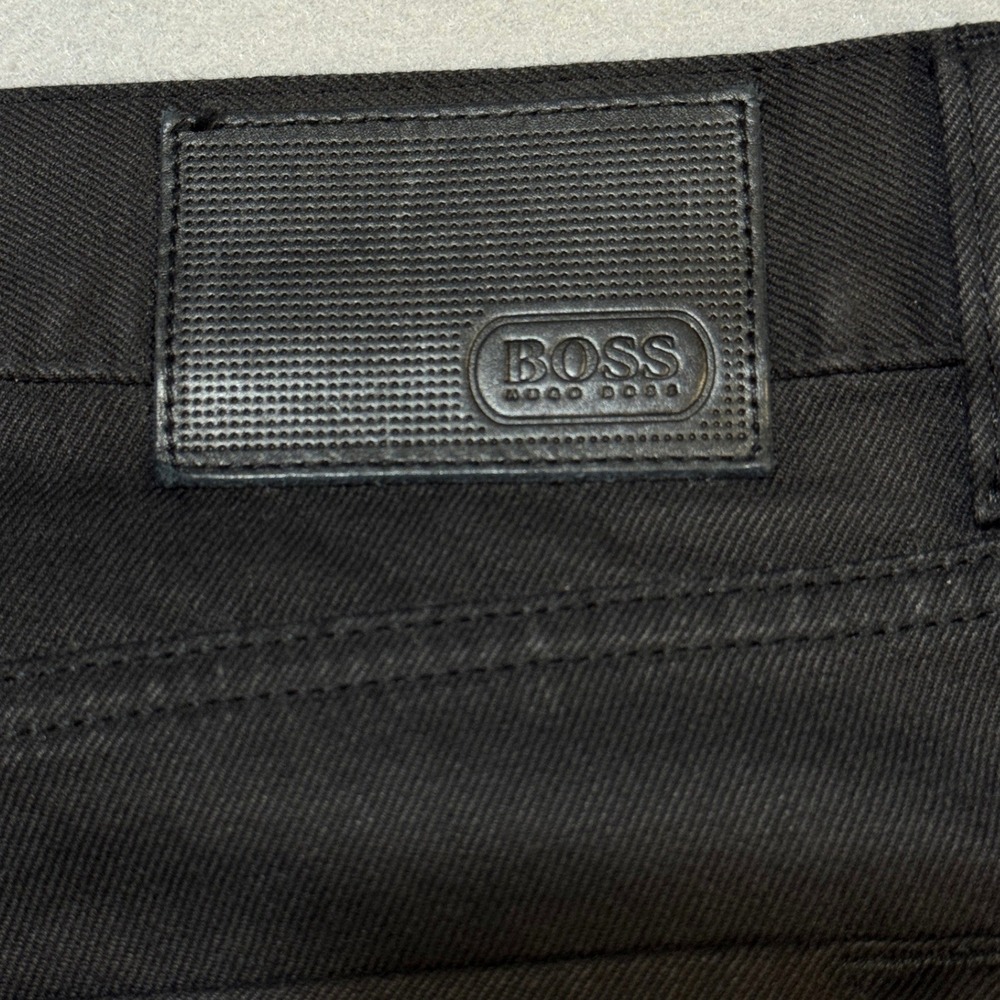 HUGO BOSS Maine 1 Jeans Mens 38x32 Black Stretch Straight Leg Denim Pants - Picture 11 of 11